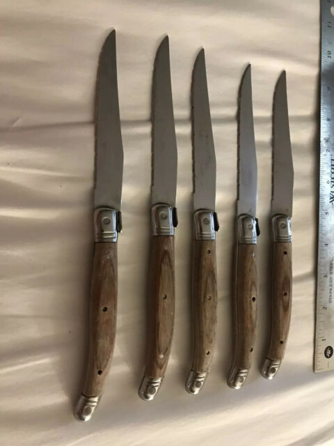 (5) Five Sabatier Laguiole Steak Knife Set Made In France for sale online