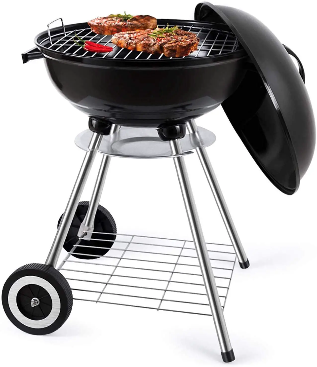 BBQ Kettle Charcoal Grill Outdoor Portable Grill Backyard Cooking ...