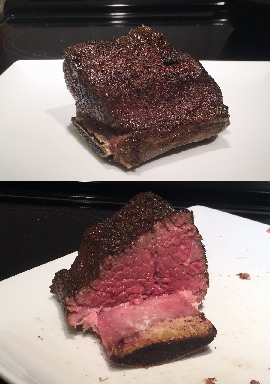 beef short rib steak (72hours @ 131f + torch sear) : steak