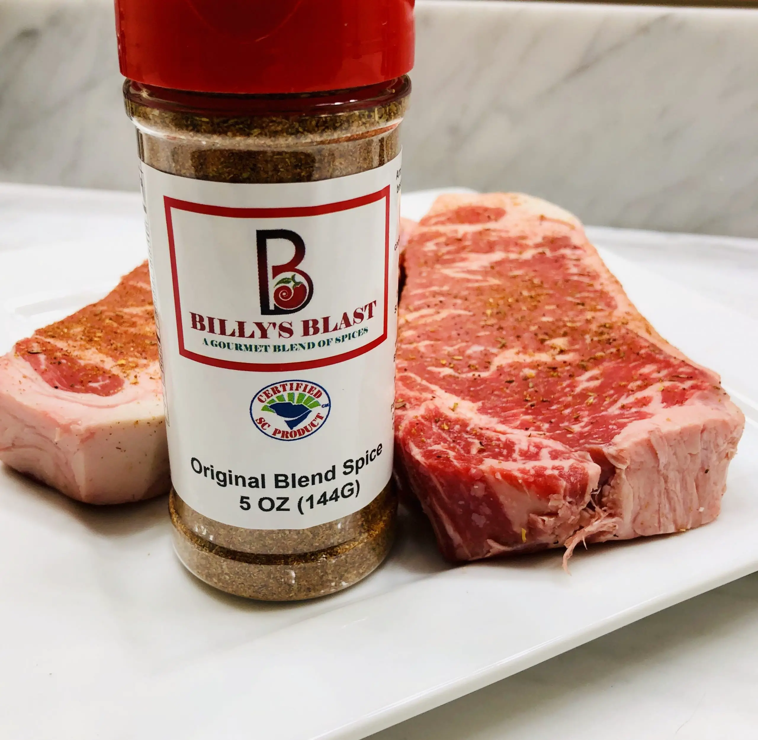 BillysBlast Original Blend on NY Steaks