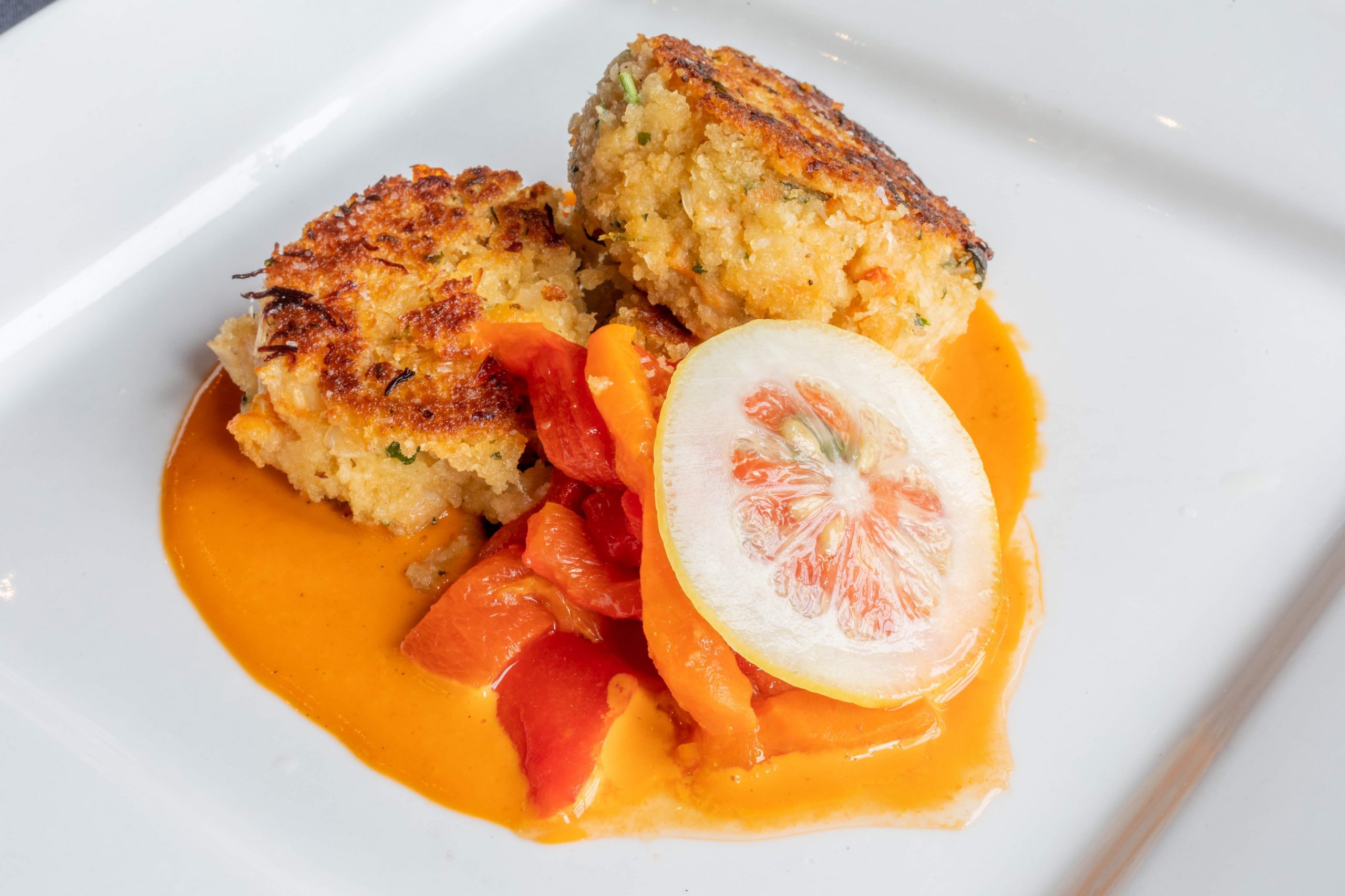 Crab Cakes with Red Pepper Beurre Blanc