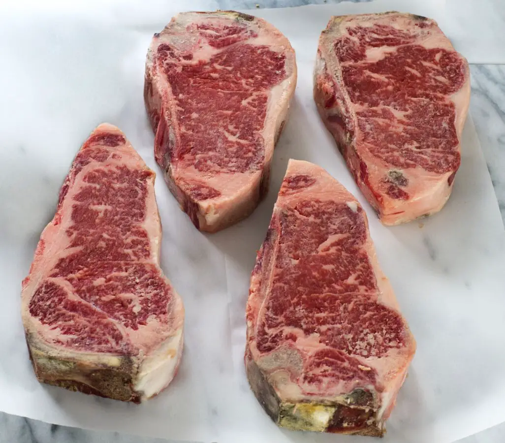 Dry Aged Prime Kansas City Strip Steaks (4 per pack)