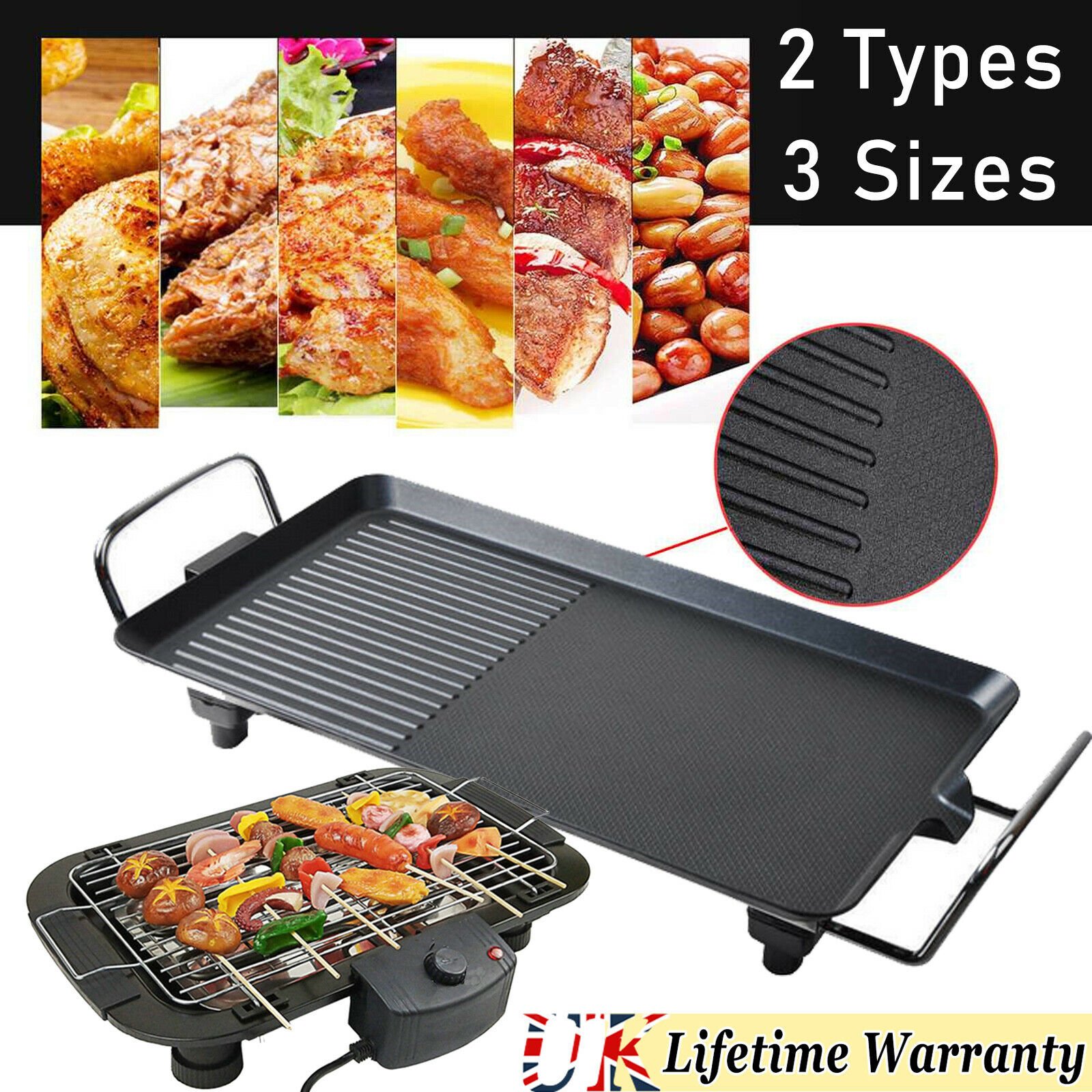 Electric Teppanyaki Table Top Grill Griddle Hot Plate ...