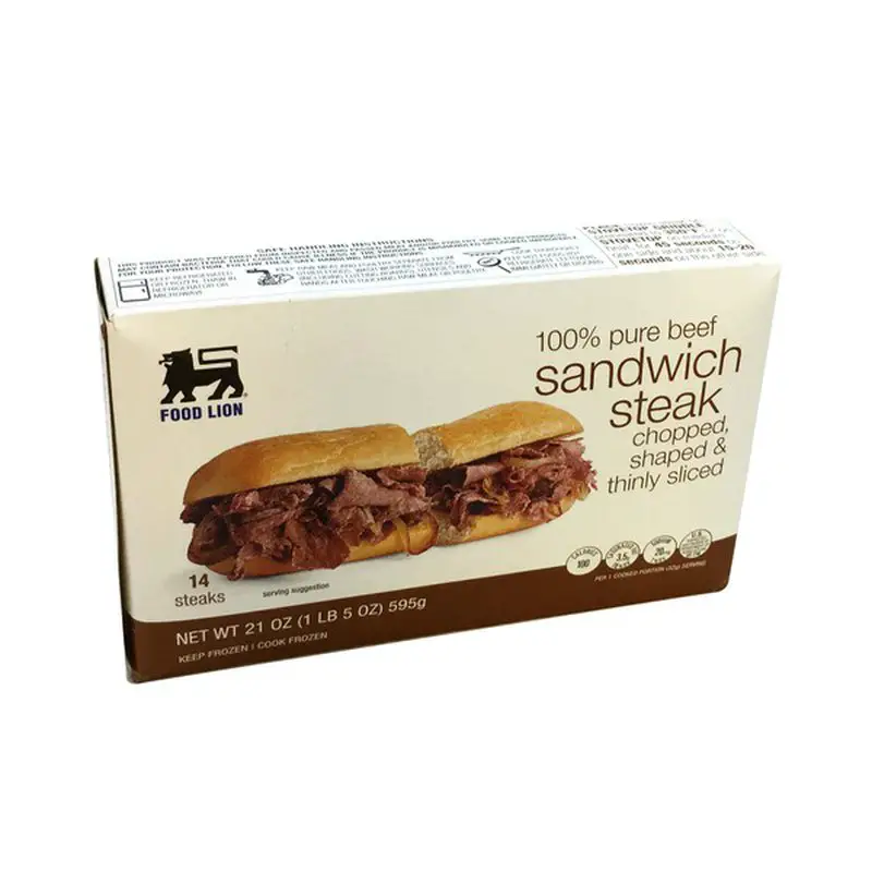 Food Lion Sandwich Steak, Chopped, Shaped &  Thinly Sliced, Box (21 oz ...
