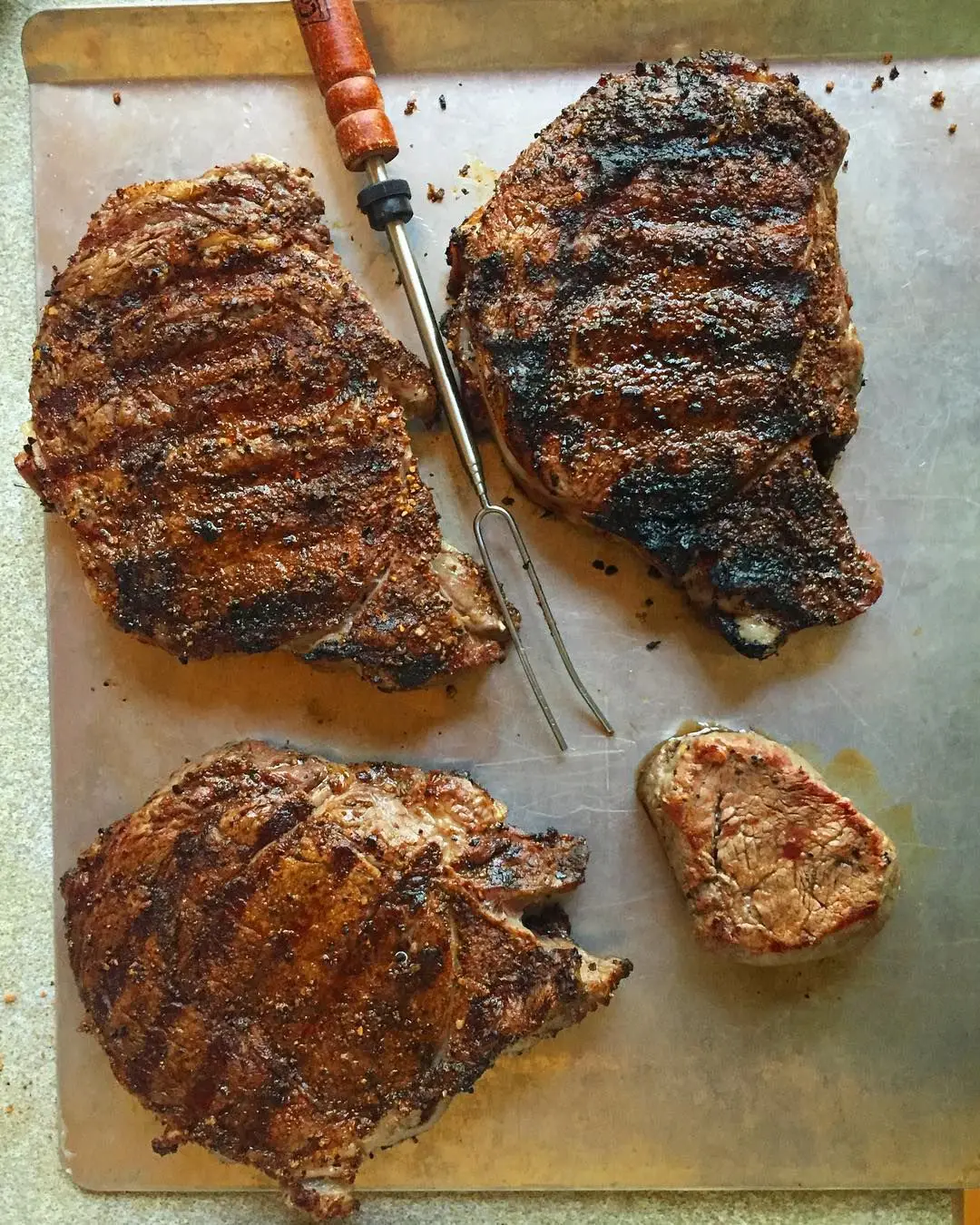Food morning people. Rise and shine to these beautifully grilled ribeye ...