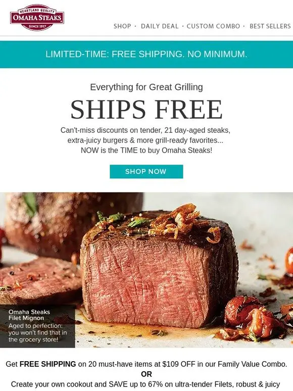 Free Shipping Coupon For Omaha Steak House