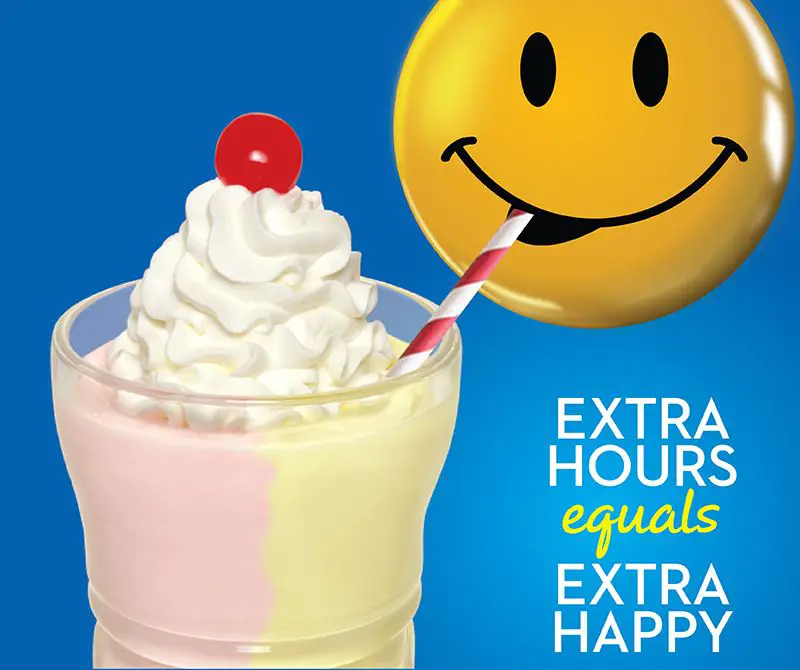 Go treat yourself to a half price milk shake. Half Price Happier Hour ...