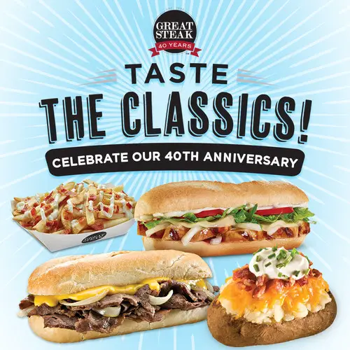 Great Steak Celebrates 40th Anniversary by Highlighting the Classics