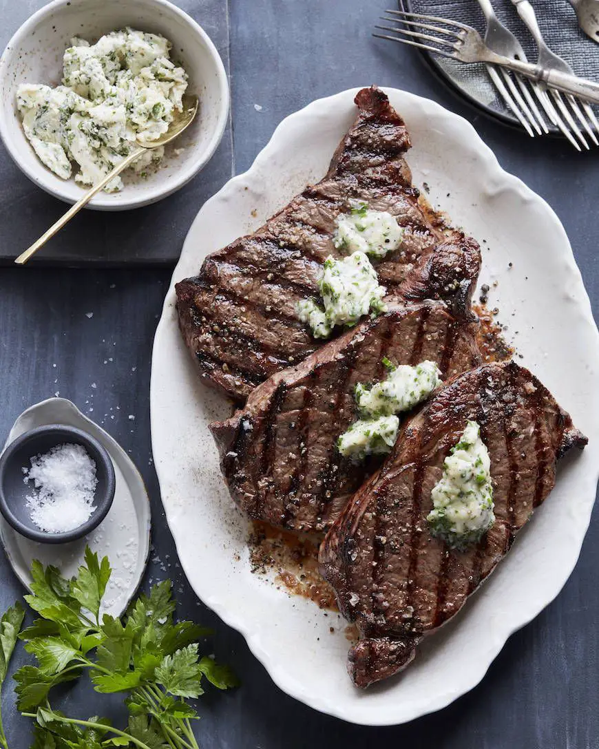 Grilled Rib Eye Steak with Parrano Herb Compound Butter ...