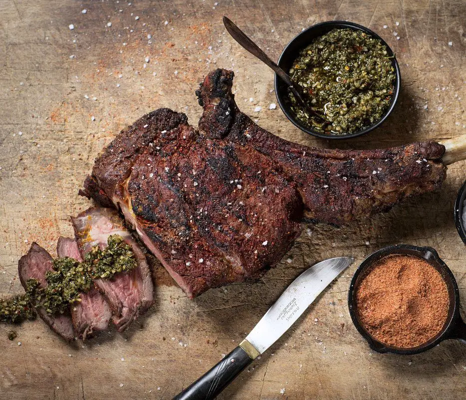 Grilled Tomahawk Steak with Chimichurri