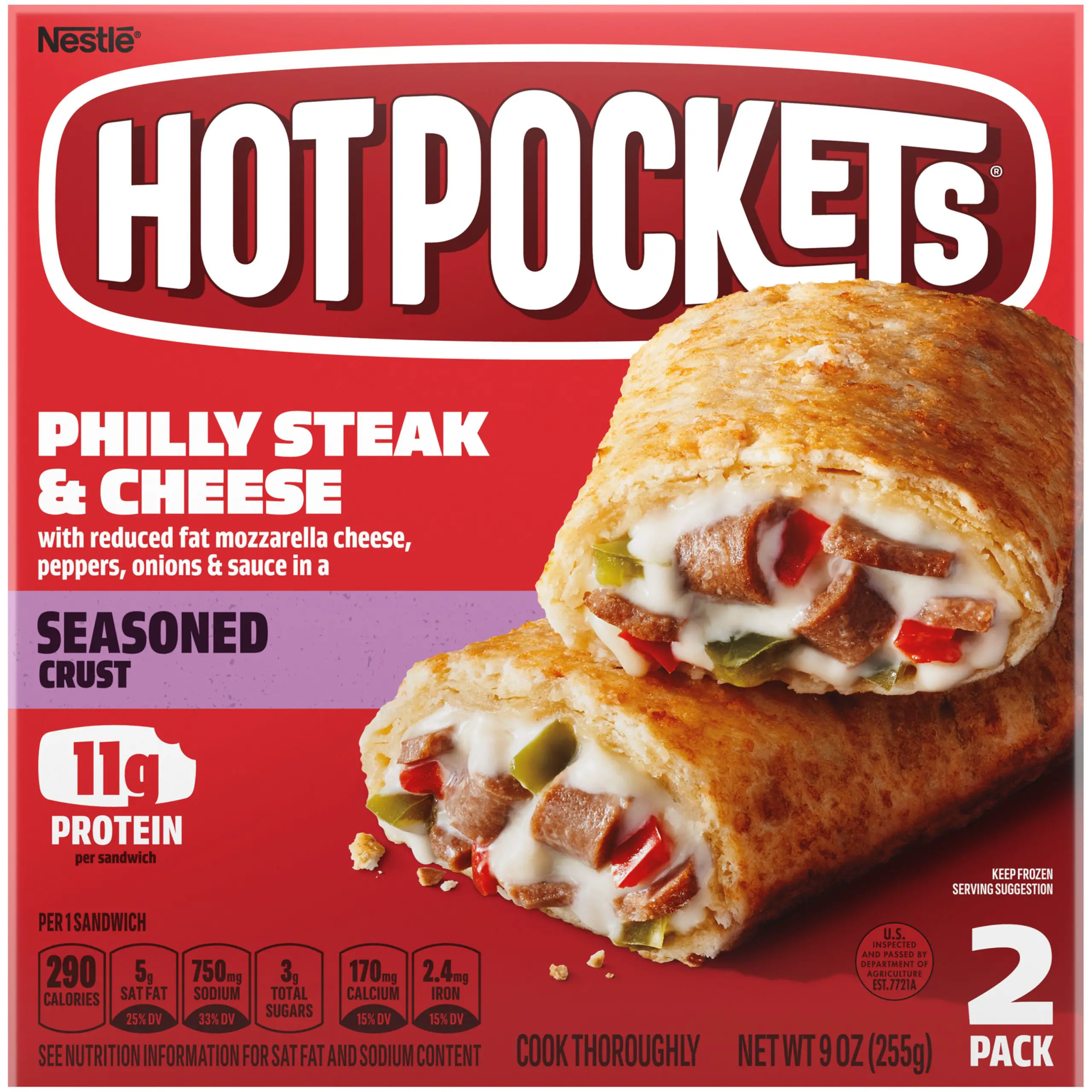 Hot Pockets Philly Steak &  Cheese Seasoned Crust Frozen Snacks 9 oz ...