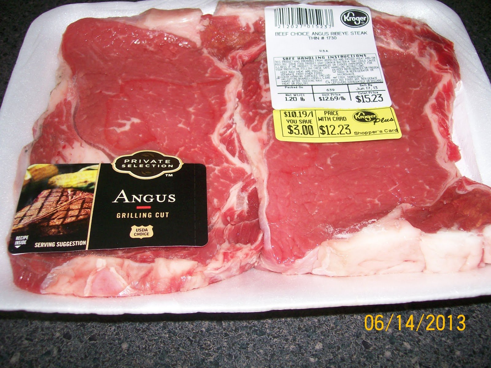 I Luv to Eat Food: Private Selection Angus Ribeye Steak