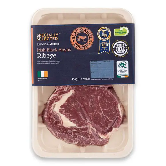Irish Black Angus Ribeye Steak 454g Specially Selected ...