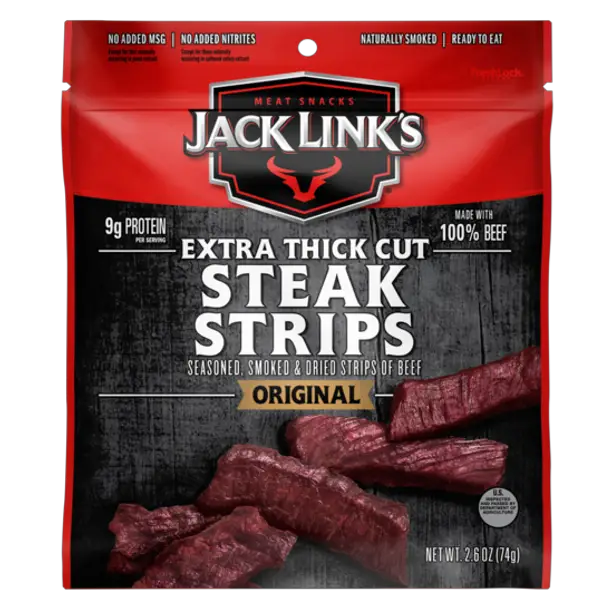 Jack Links Original Beef Strips 2.6 oz. Bagged