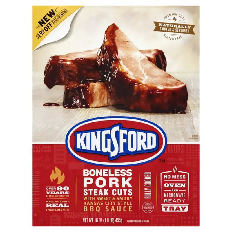 Kingsford Boneless Pork Steak Cuts with Sweet &  Smoky Kansas City Style ...