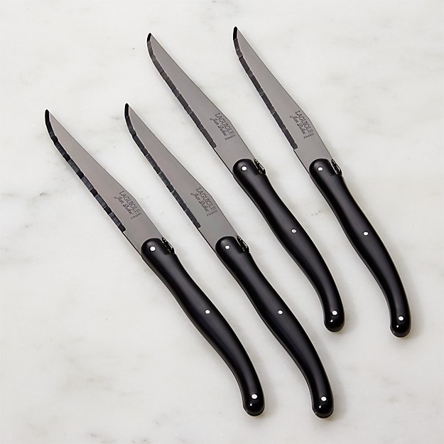 Laguiole Â® Black Steak Knives, Set of 4