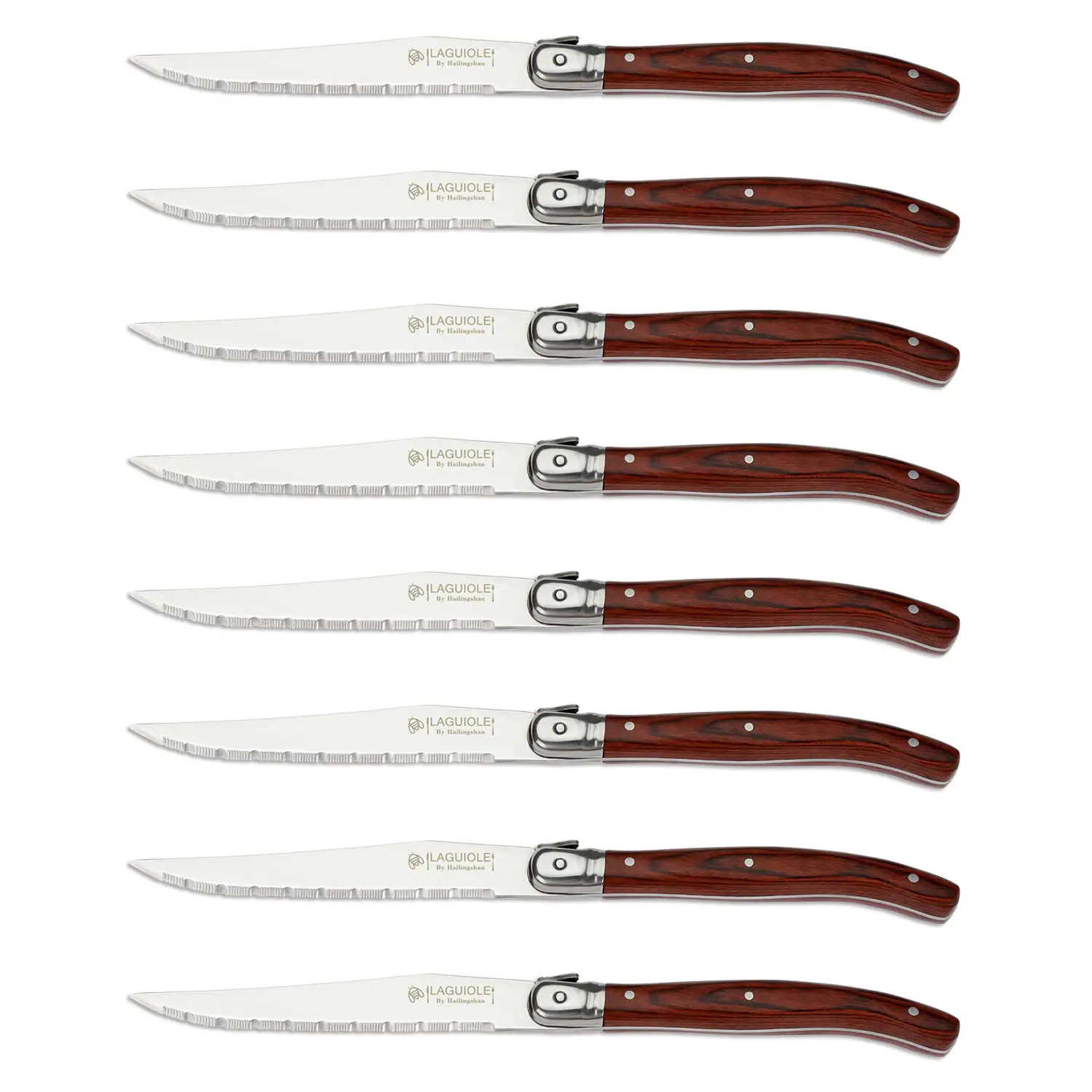 Laguiole by Hailingshan Steak knives Serrated Edge Sharp ...