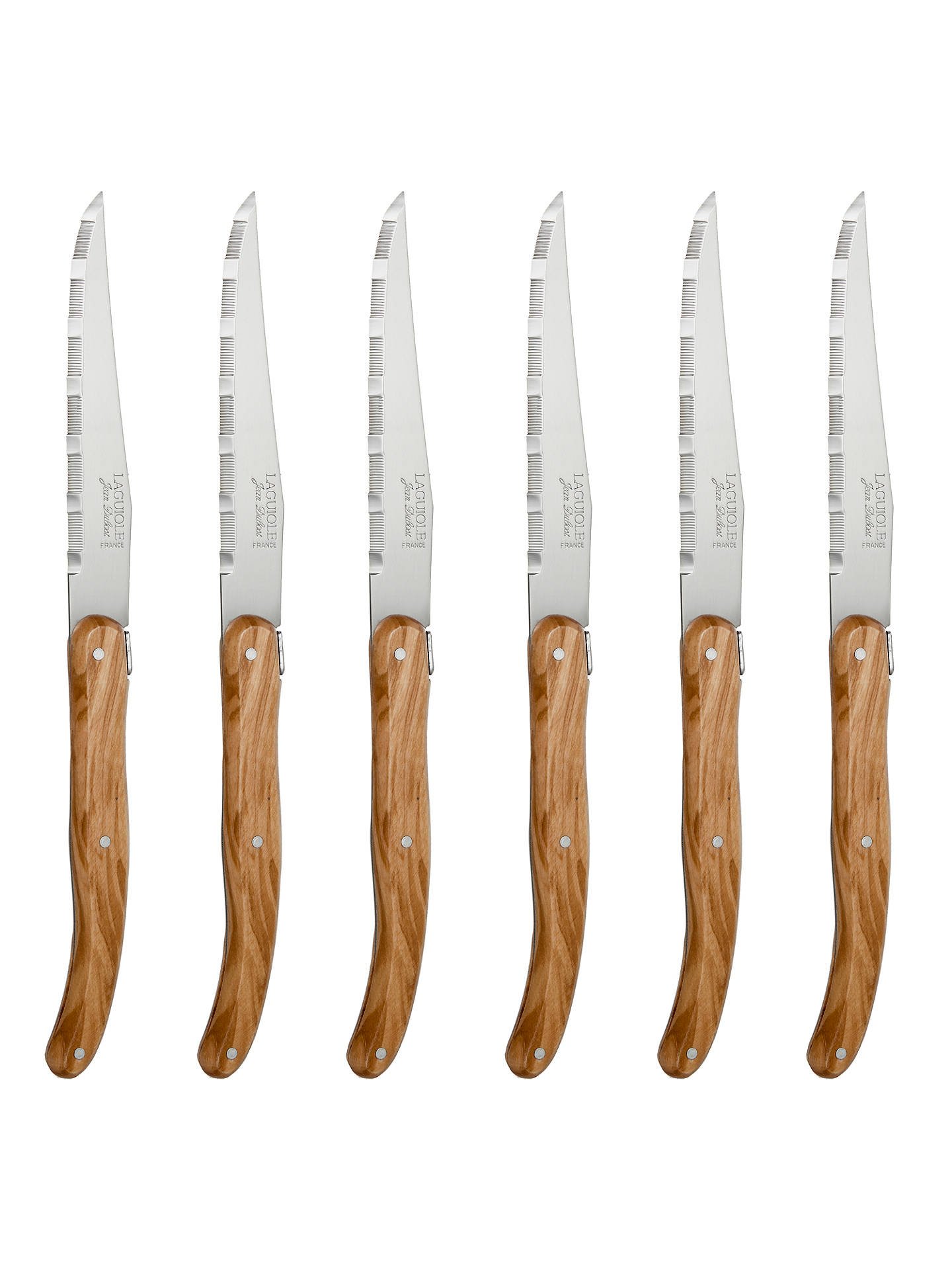 Laguiole by Jean Dubost Olivewood Steak Knives, Set of 6 ...
