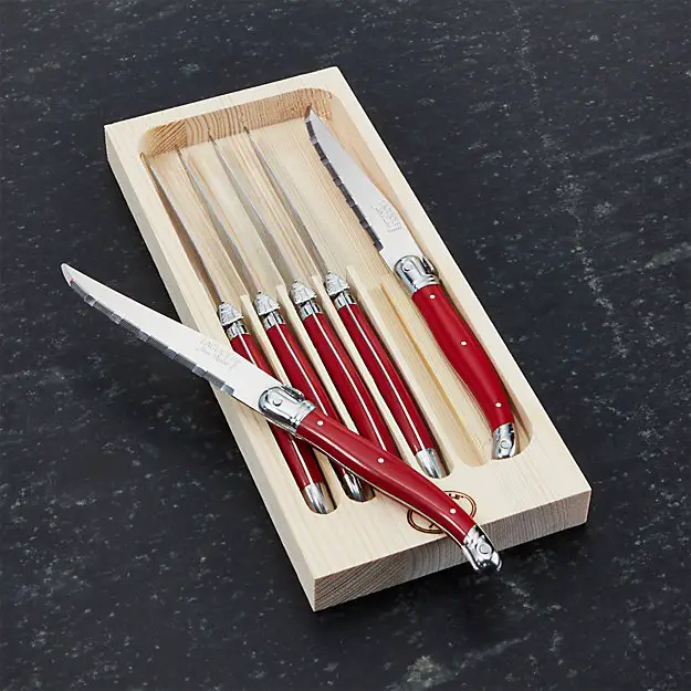 Laguiole ® Red Steak Knives Set of Six