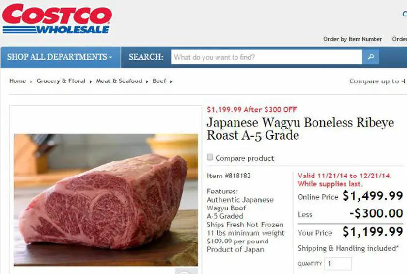 Legendary Japanese Wagyu Beef Available at Costco for $1,200