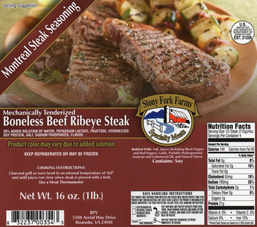 Montreal Steak Seasoning Boneless Ribeye â 16oz â Stony Fork Farms
