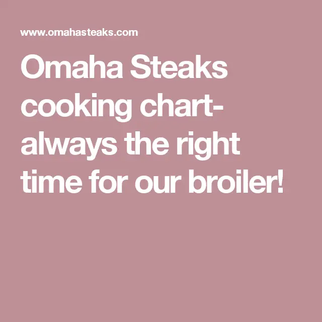 Omaha Steaks cooking chart