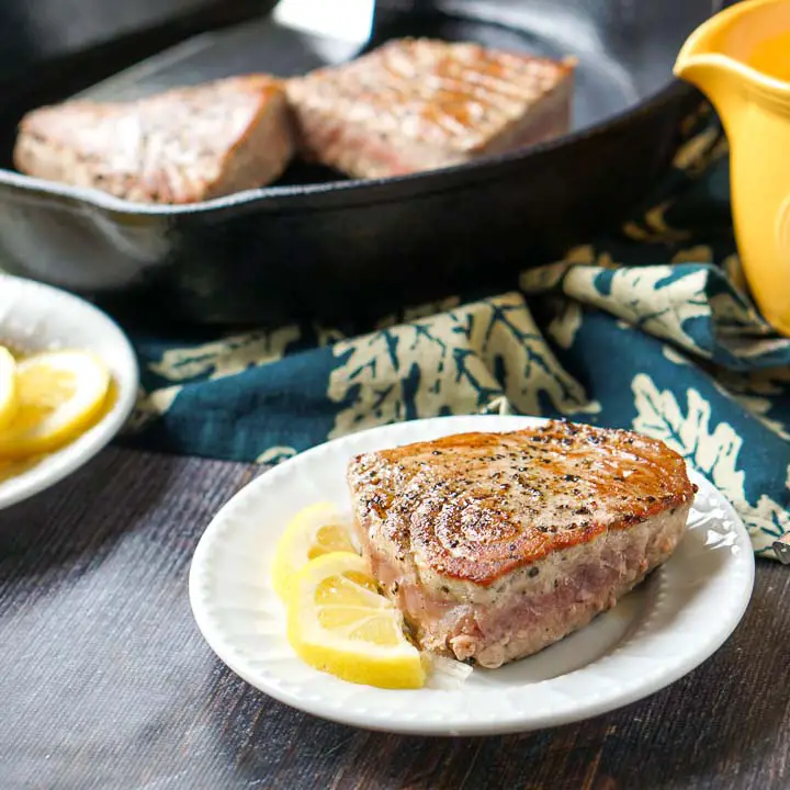 Pepper Tuna Steaks Recipe &  Simple Lemon Dijon Sauce in 15 minutes!