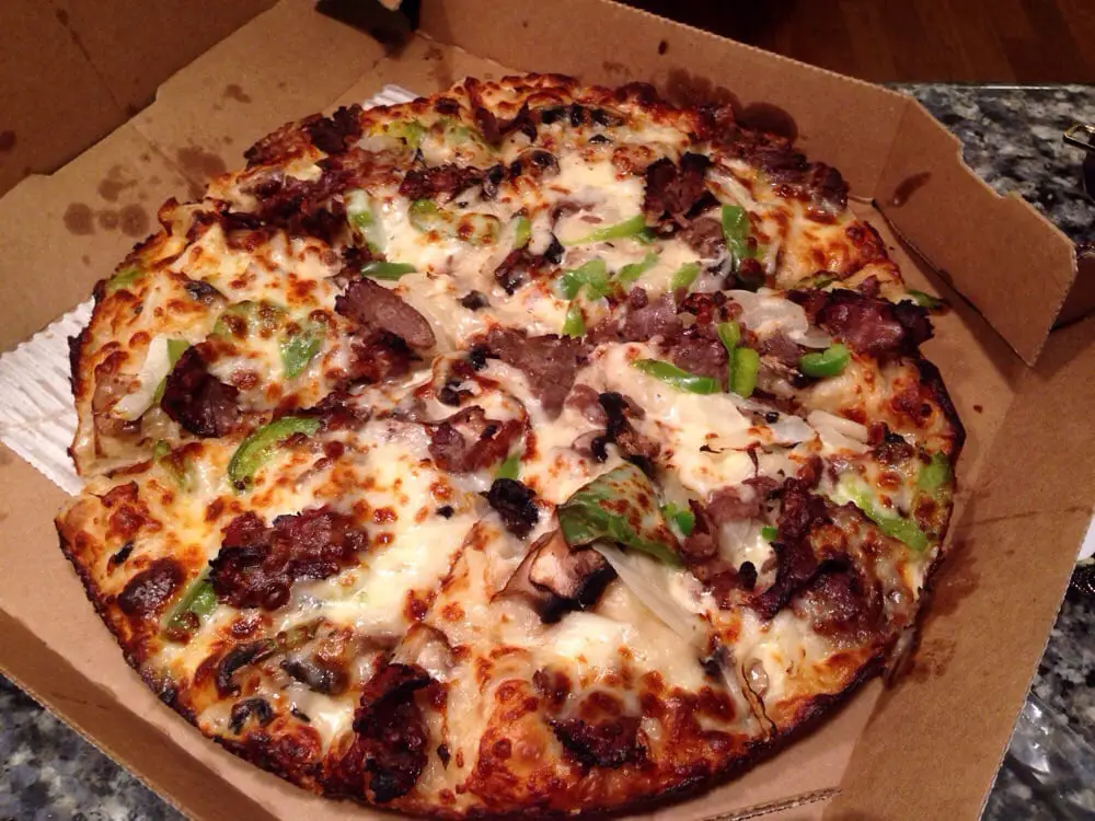 Philly cheese steak pan pizza