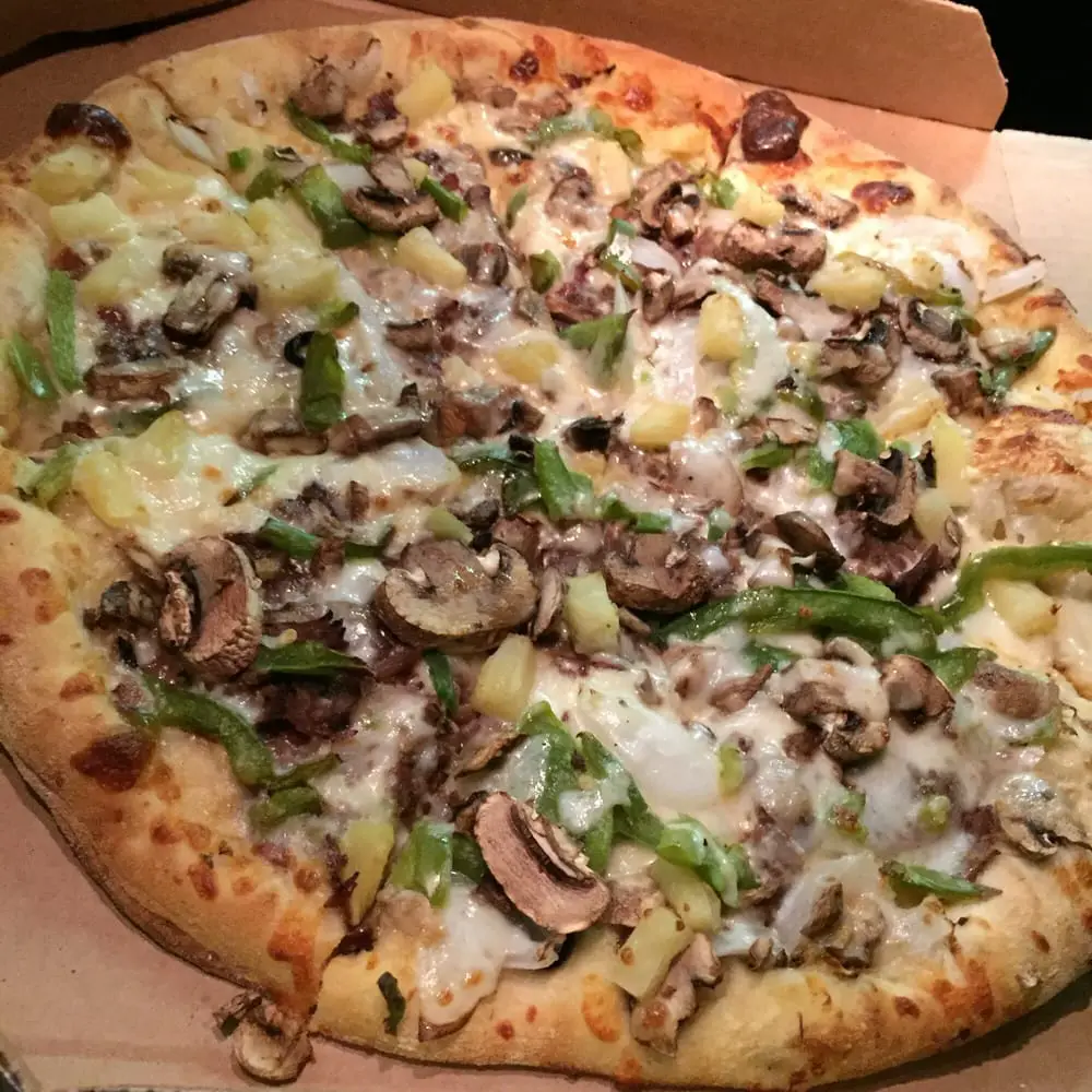 Philly Cheese Steak pizza with pineapples