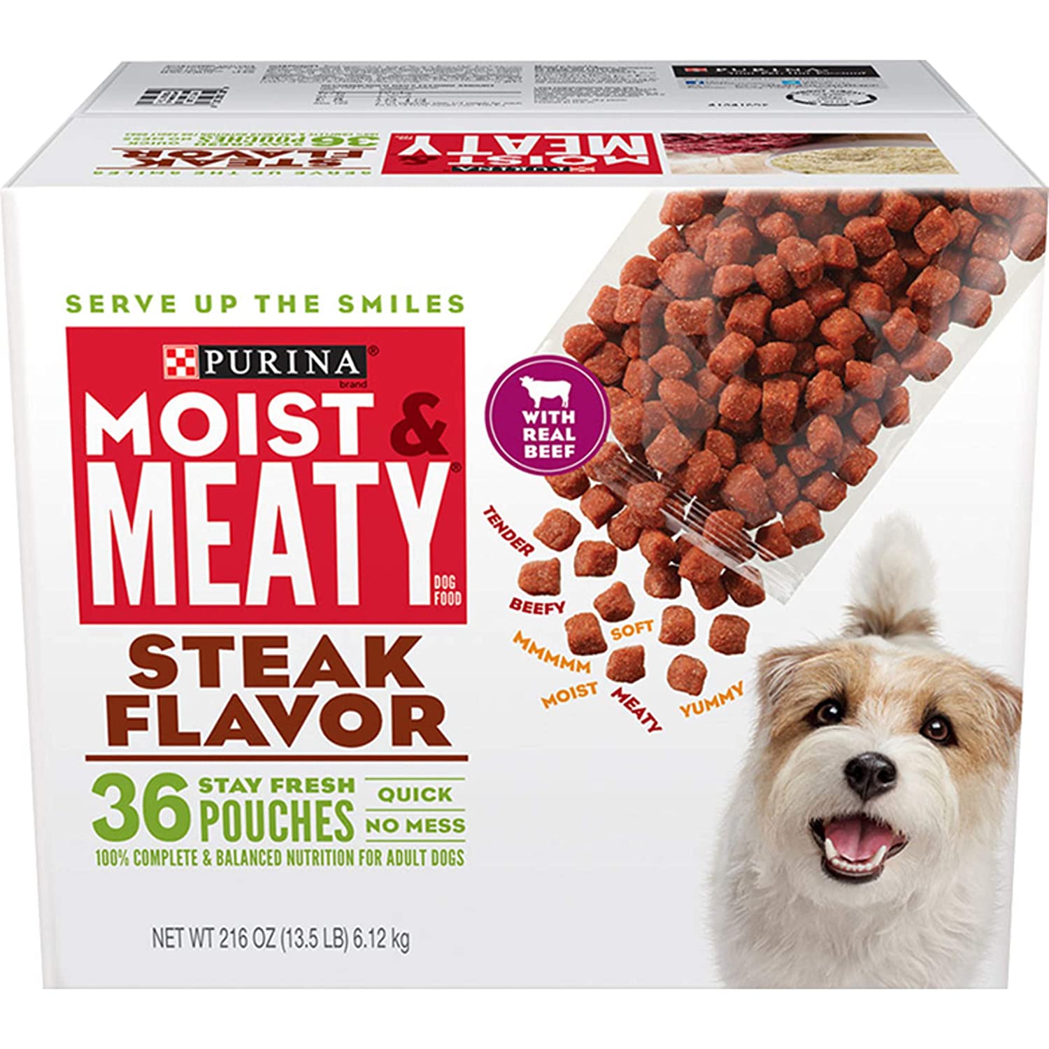 Purina Moist &  Meaty Wet Dog Food  Steak Flavor