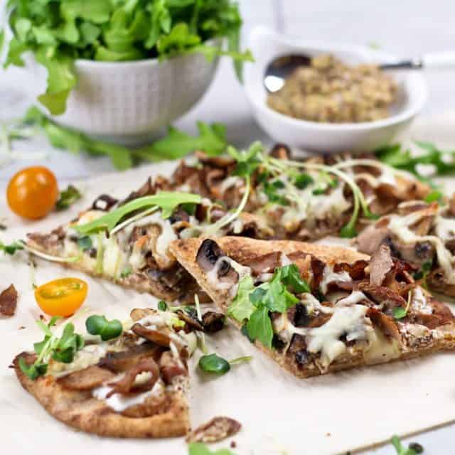 Quick and Easy " Philly"  Cheese Steak Pizza  The Healthy Foodie