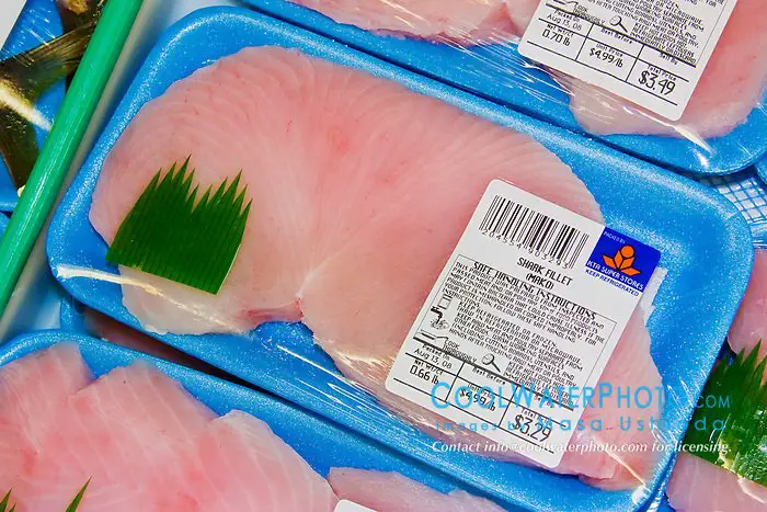 Shortfin Mako Shark Meat For Sale At Supermarket