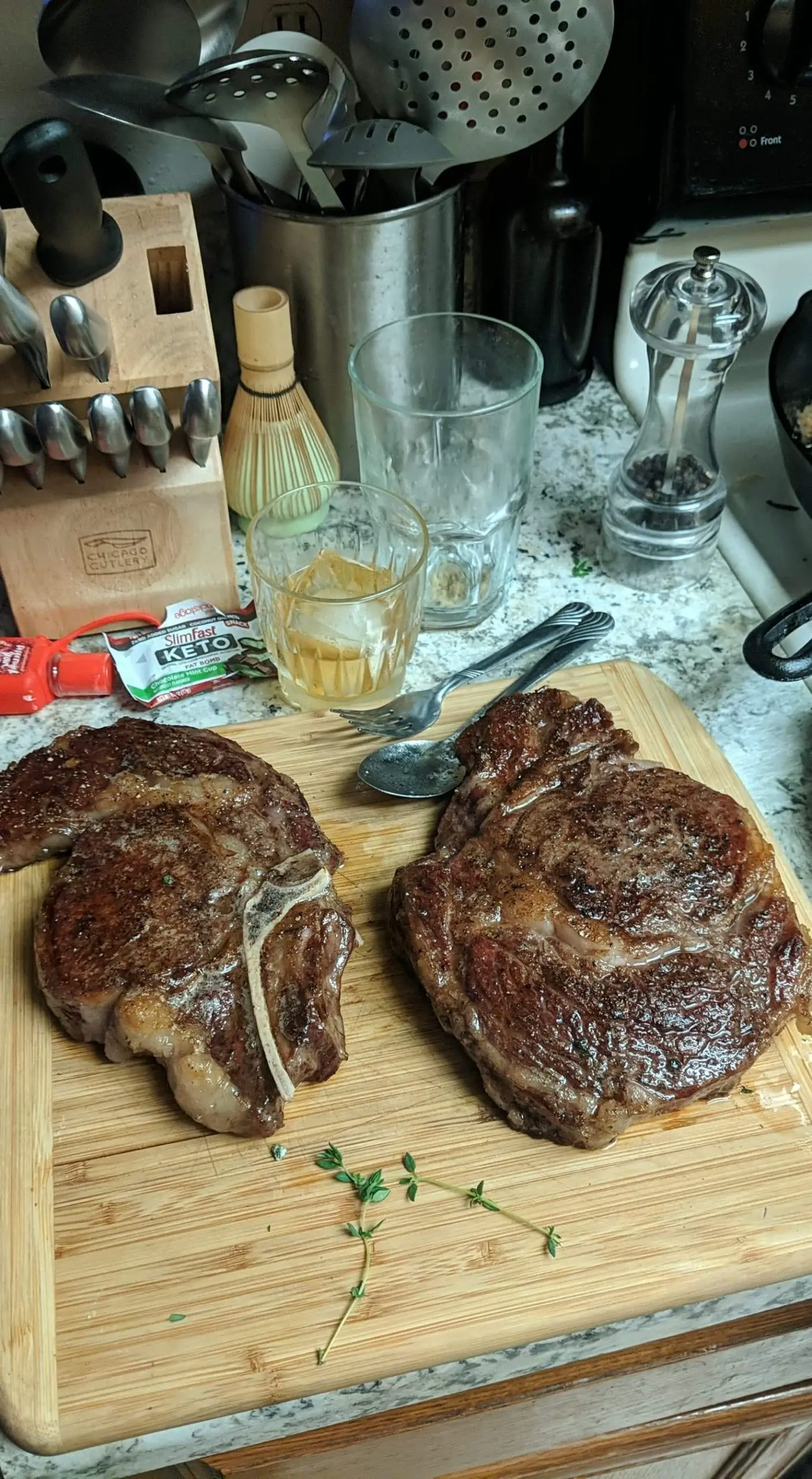 Sorry for the messy countertop. Cooked the best steaks I ...