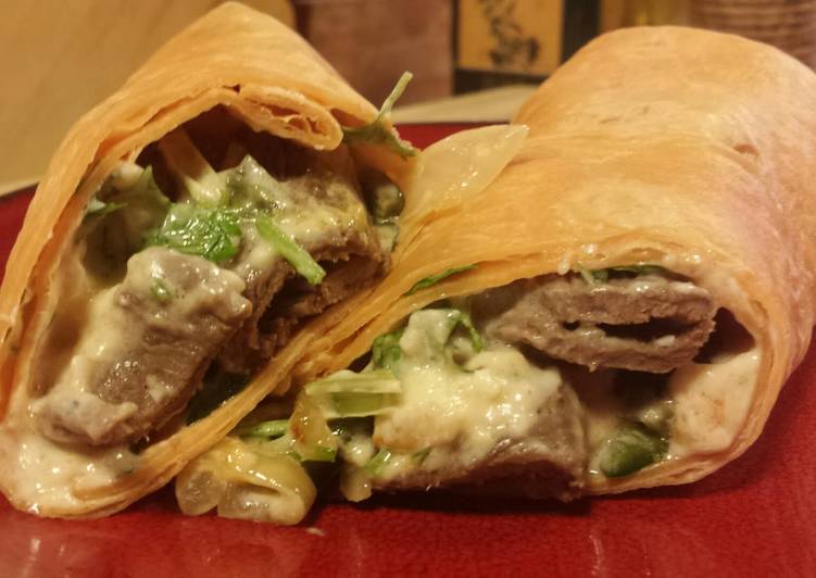 Southwest Philly Cheese Steak Wrap Recipe by Bill