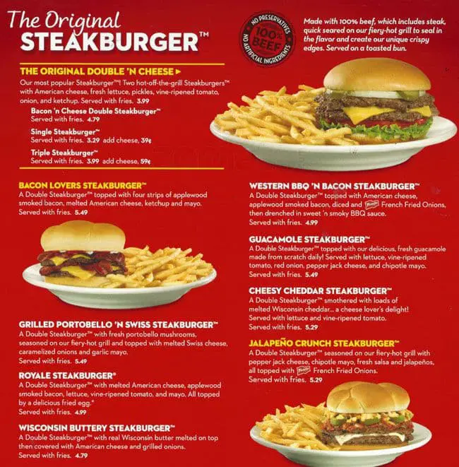 steak and shake delivery menu