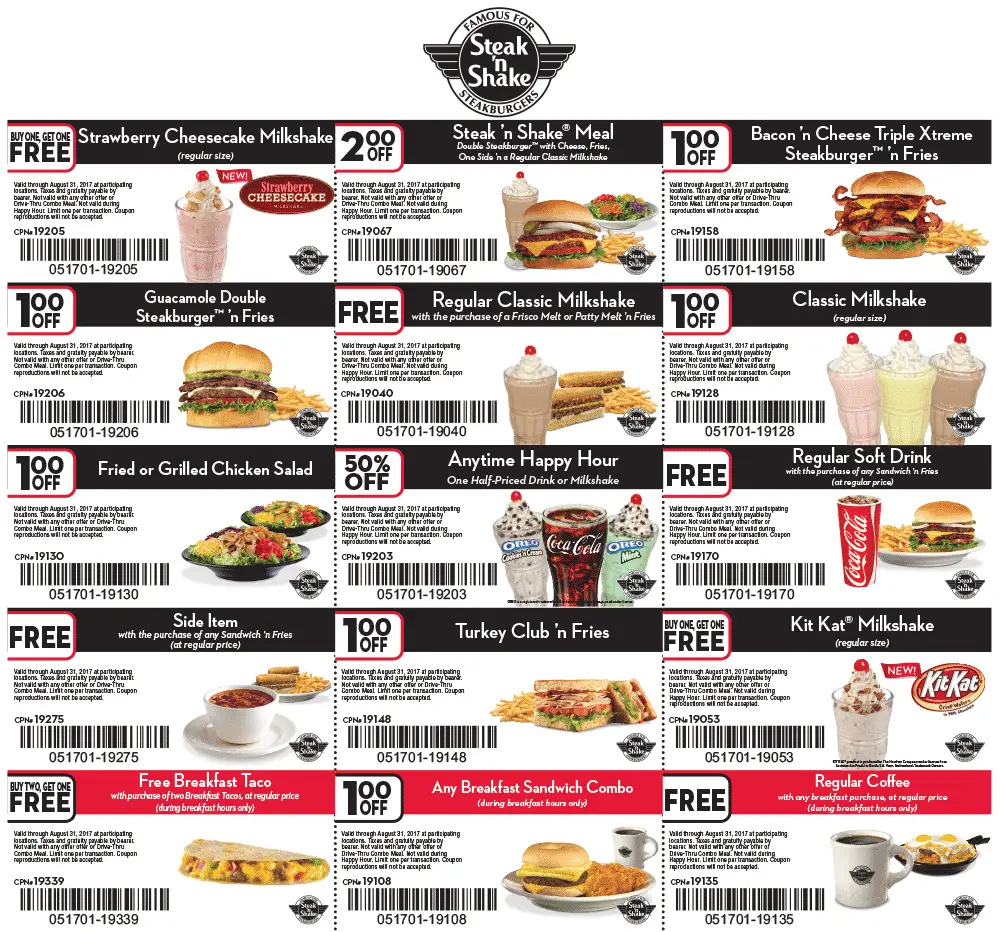 Steak n Shake January 2021 Coupons and Promo Codes 