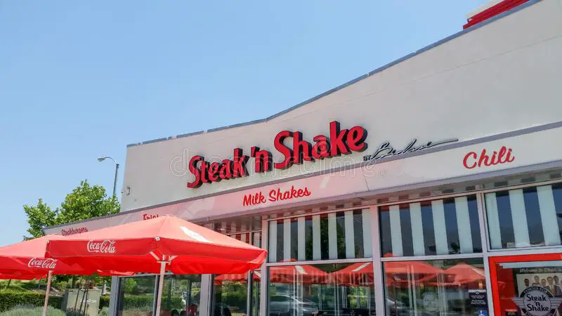 Steak N Shake sign editorial stock photo. Image of entree ...