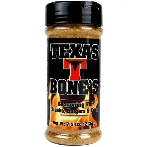 Texas T Bones Seasoning For Steaks Burgers &  Fries 7.5 Oz Bold Dry Sea ...