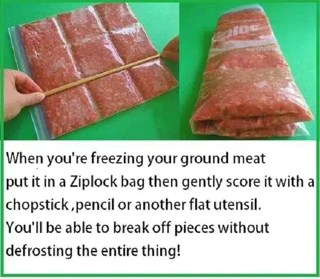 Tip for freezing meat