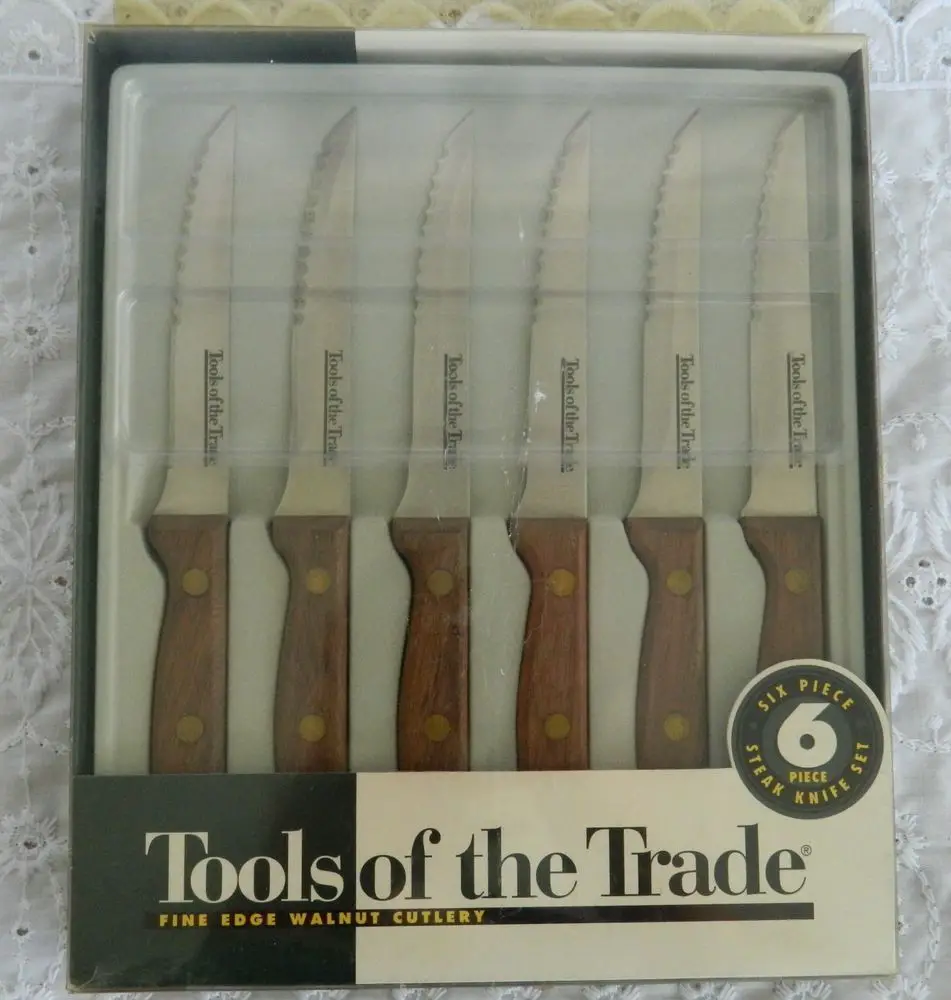 Tools of the Trade Walnut Handle 6 Pc Steak Knife Set Fine ...