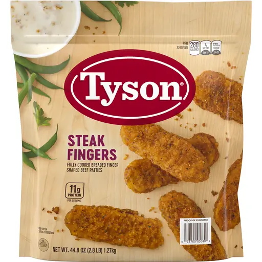Tyson® Fully Cooked Breaded Steak Fingers, 2.8 lb. (Frozen)