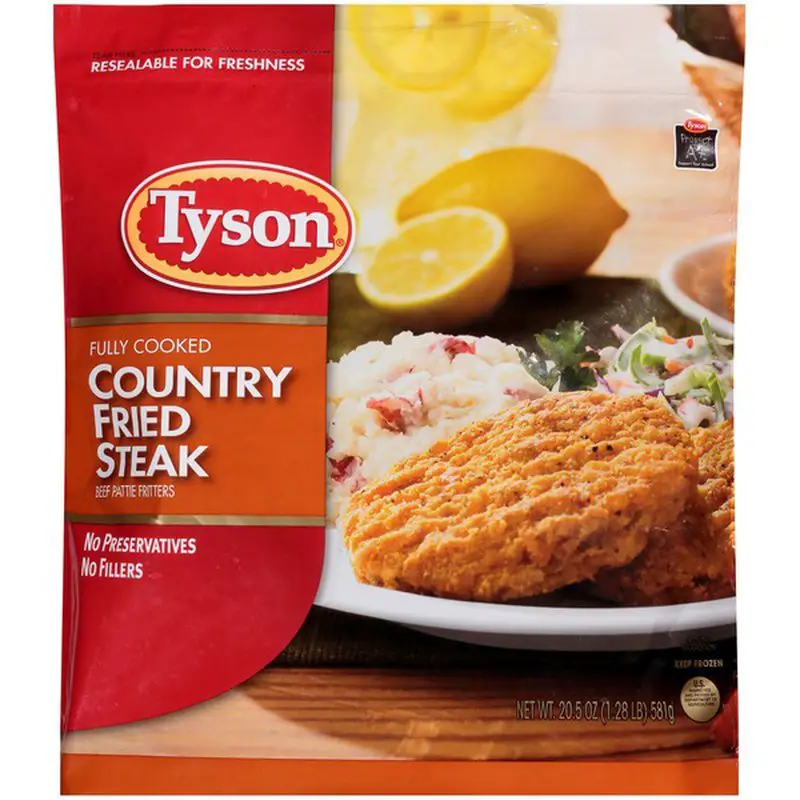 Tyson Fully Cooked Country Fried Steak Patties, Frozen (1 ...