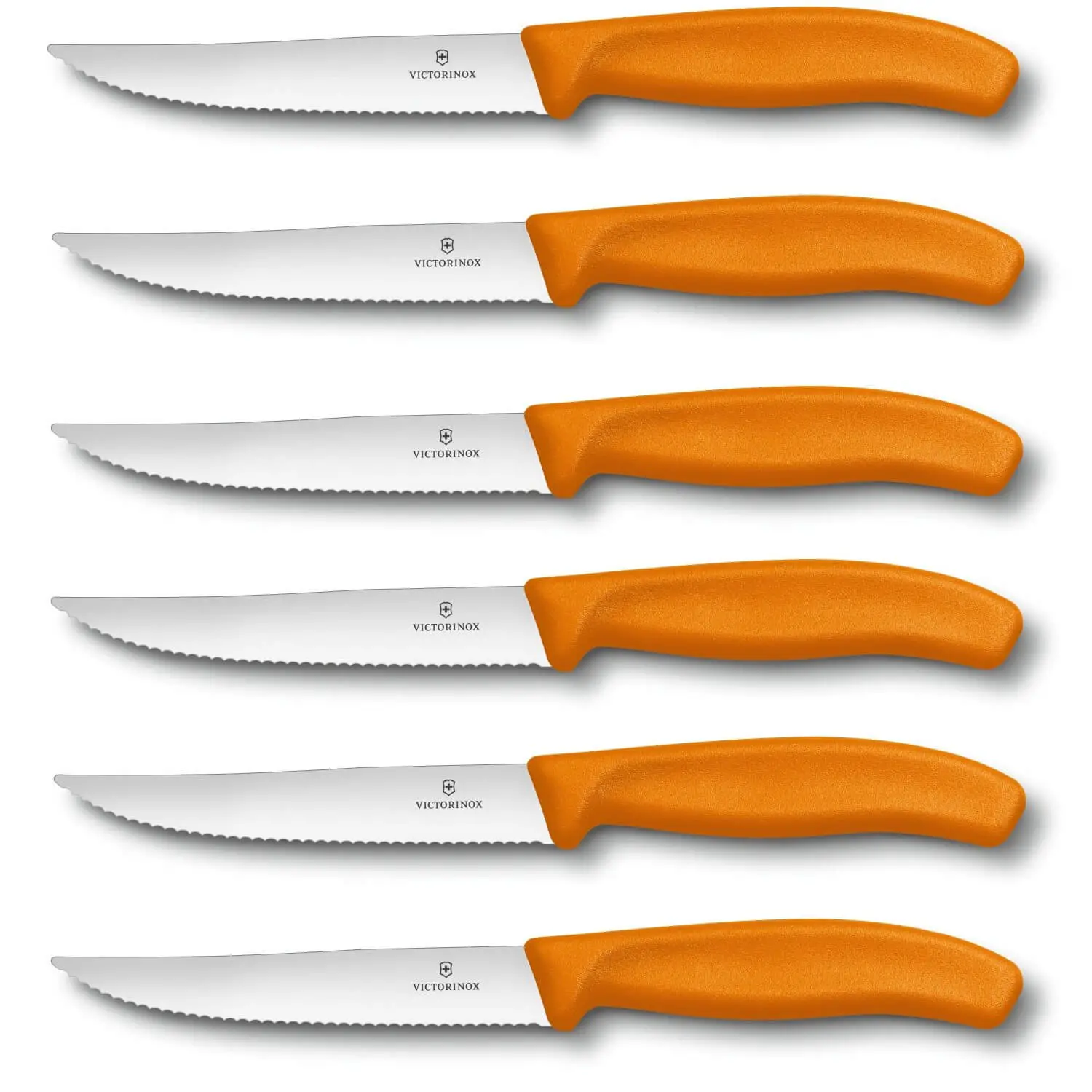 Victorinox Set of 6 Steak Knives with orange handles
