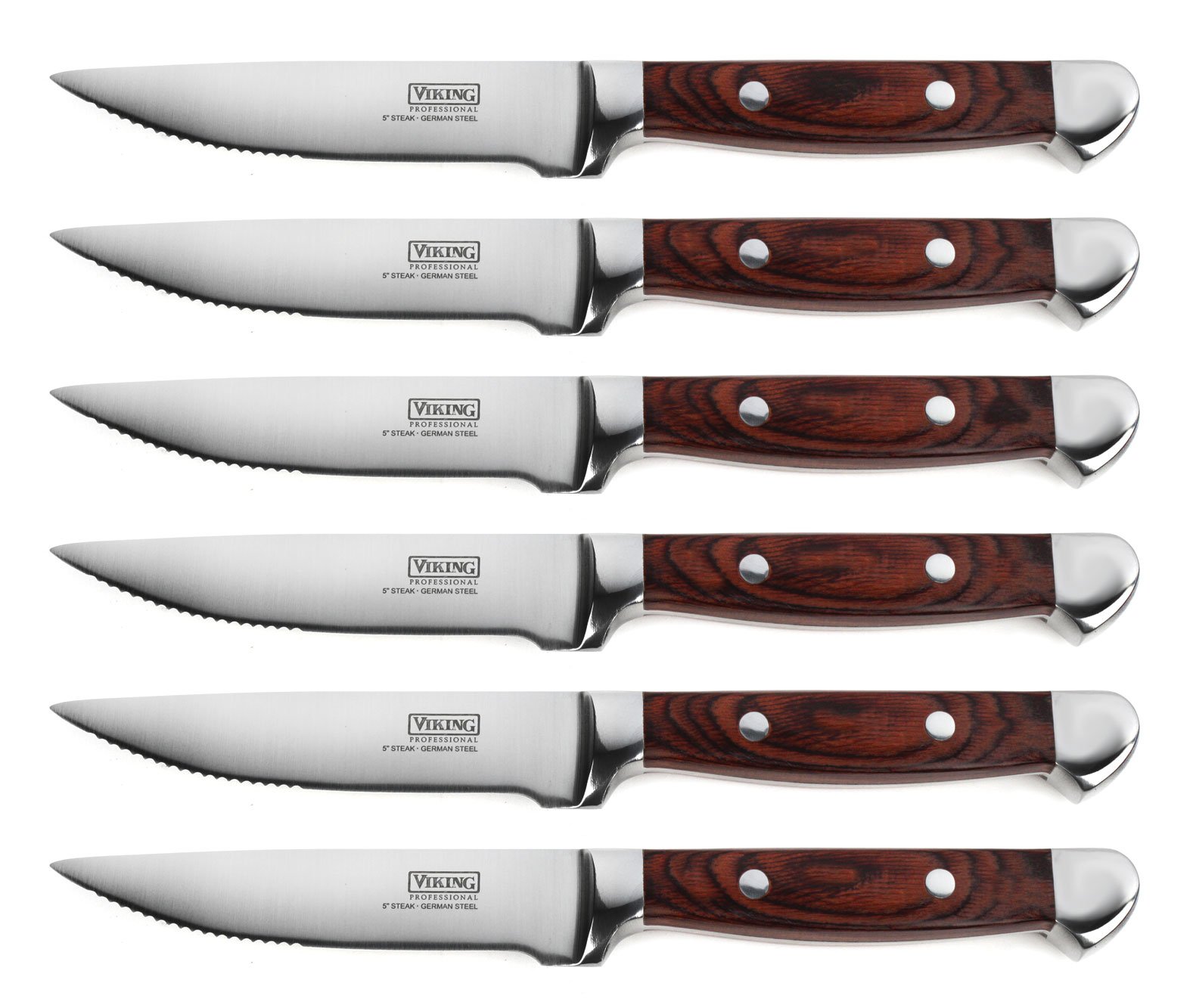 Viking Steak Knives Set of 6 with Case