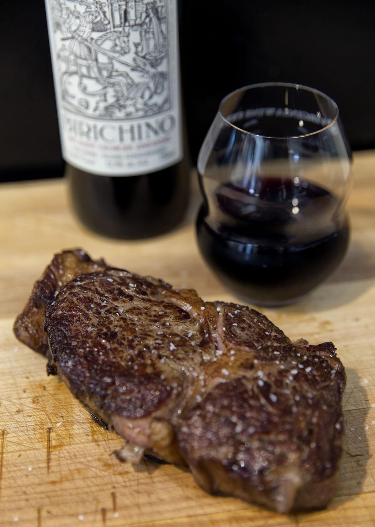 Wine &  Spirits: Steak and wine
