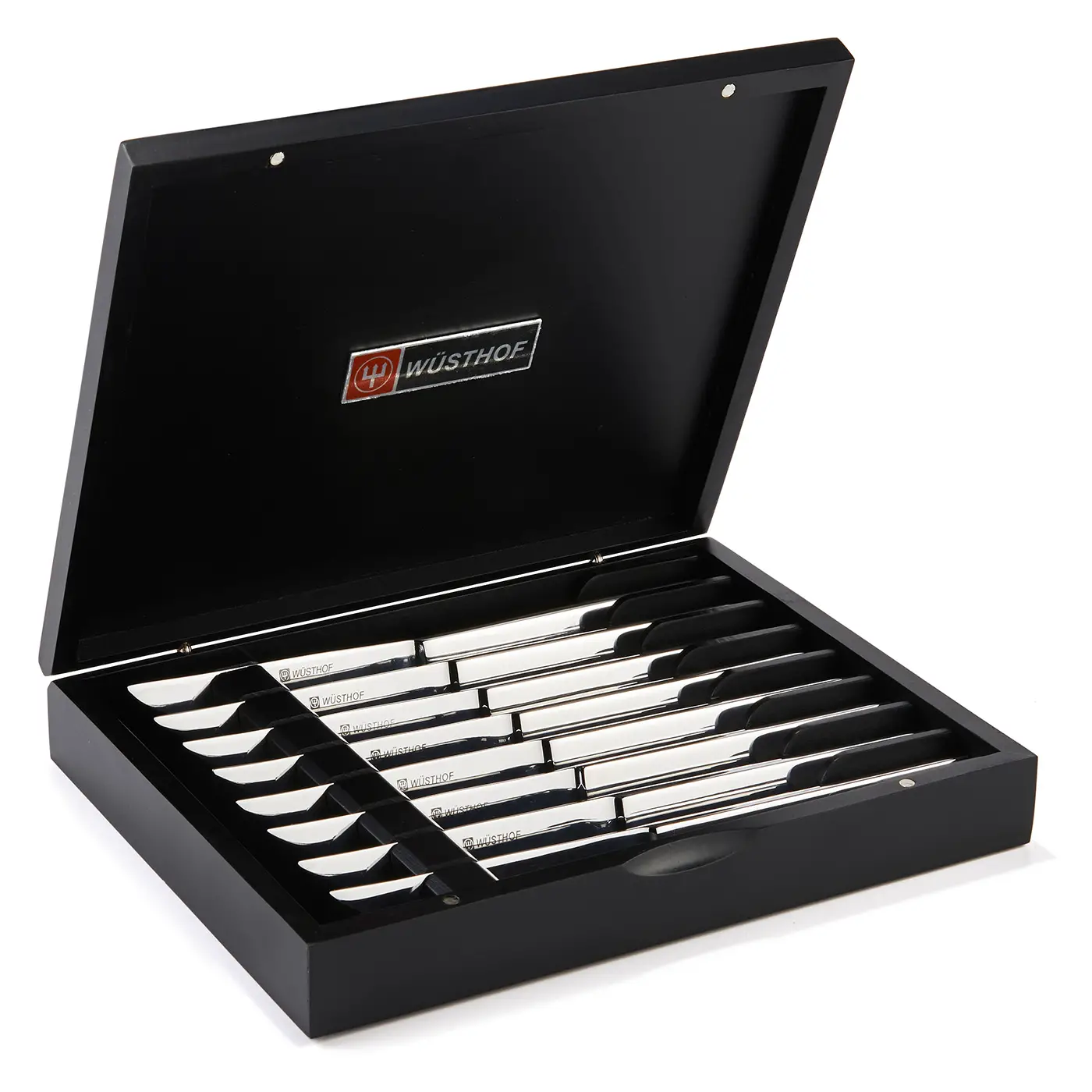 Wusthof 8 Piece Stainless Steel Steak Knife Set w/ Gift Box, Black ...