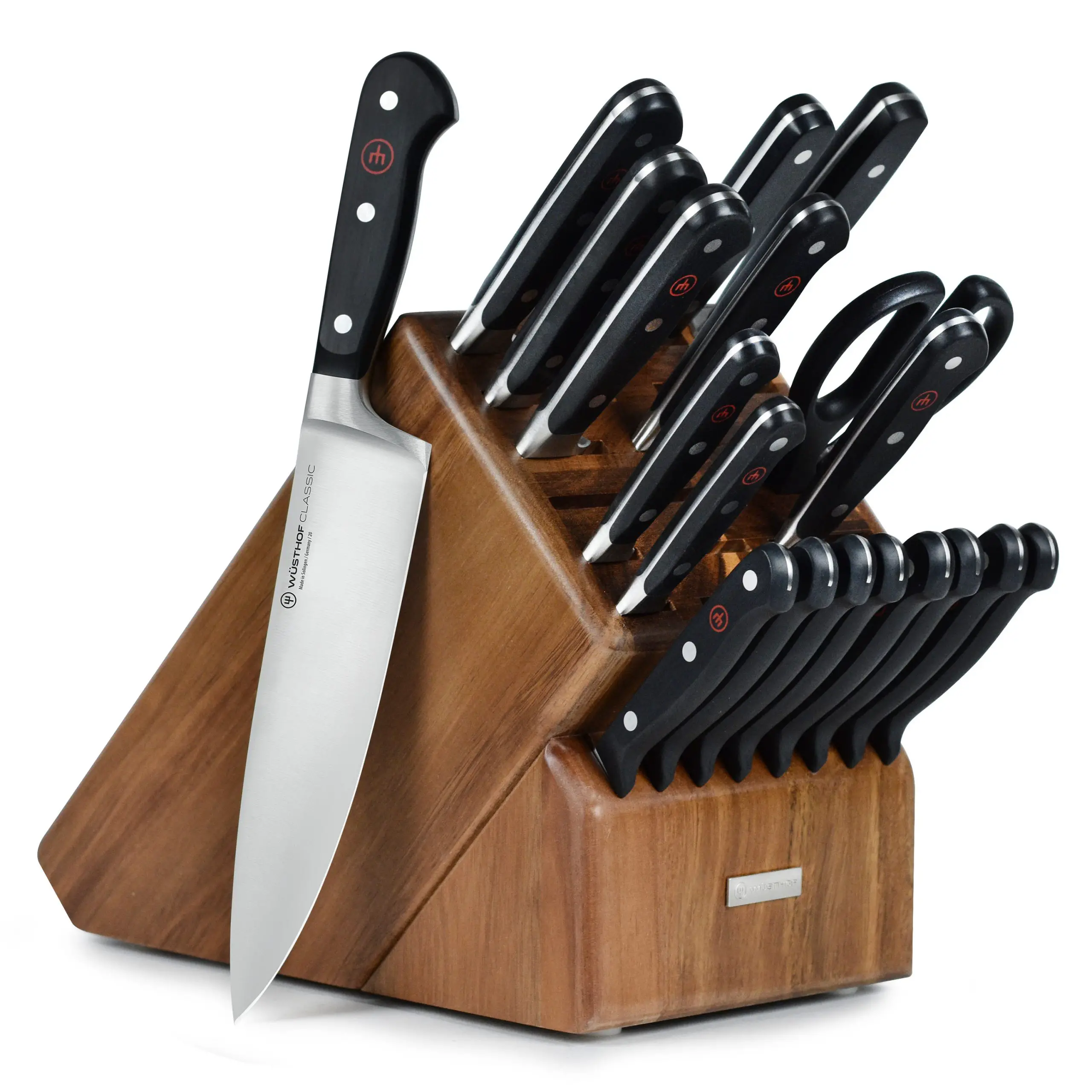 Wusthof Classic Knife Block Set with Gourmet Steak Knives, 20 Piece ...