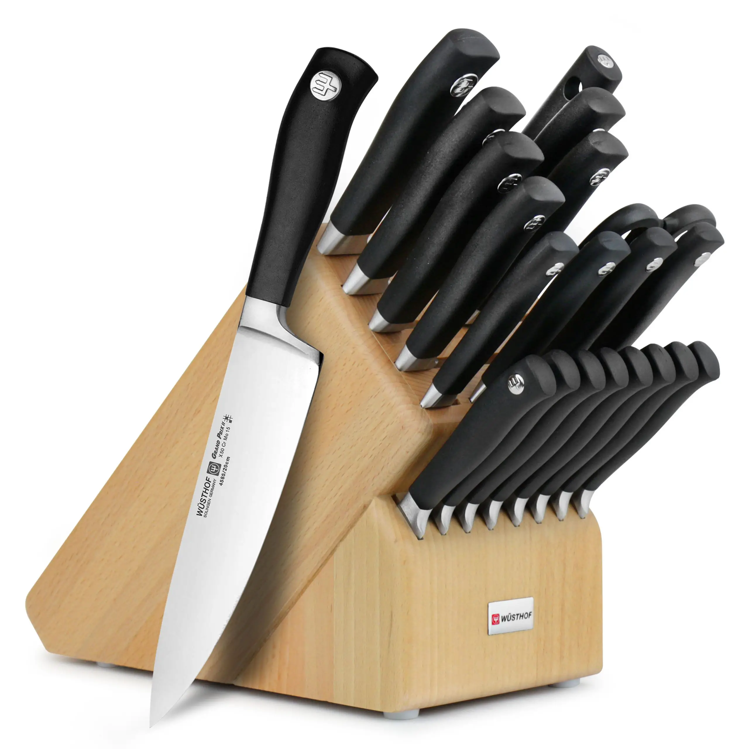 Wusthof Grand Prix II Knife Block Set with Forged Steak Knives, 22 ...